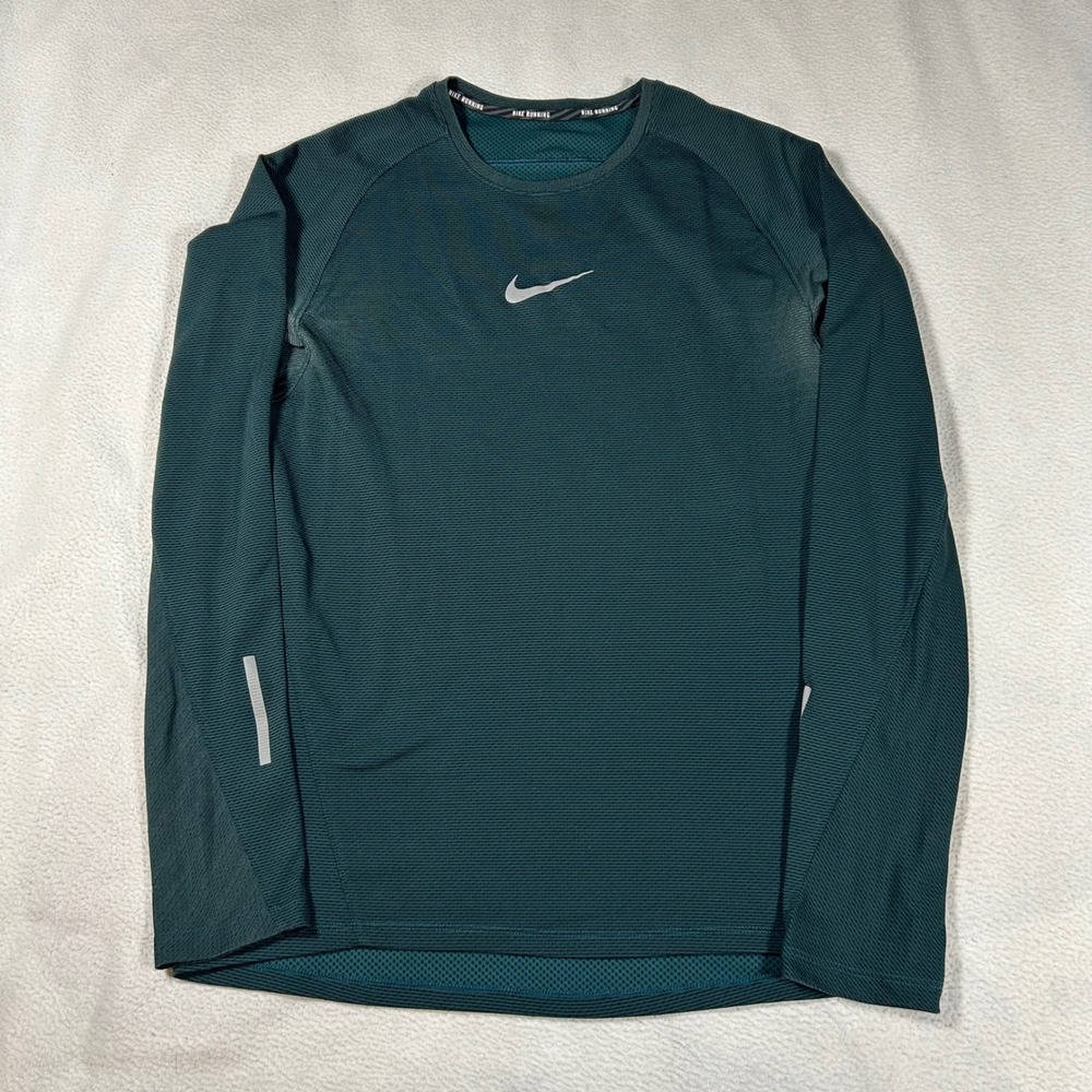 Nike AeroReact Running Top Mens Medium Teal Long Sleeve Performance 683910-346